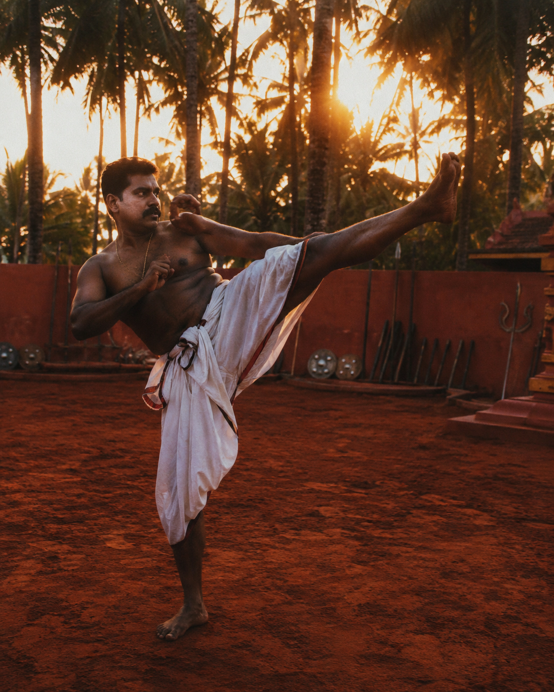 Kalarippayattu dusk practice